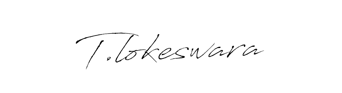 The best way (Antro_Vectra) to make a short signature is to pick only two or three words in your name. The name T.lokeswara include a total of six letters. For converting this name. T.lokeswara signature style 6 images and pictures png