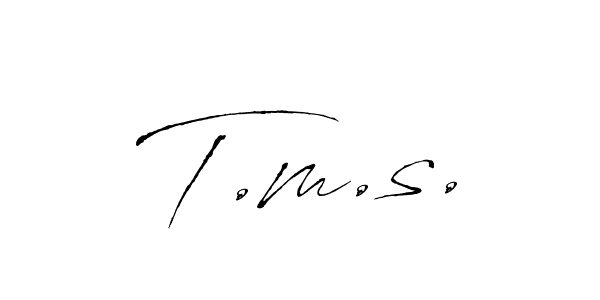 Design your own signature with our free online signature maker. With this signature software, you can create a handwritten (Antro_Vectra) signature for name T.m.s.. T.m.s. signature style 6 images and pictures png