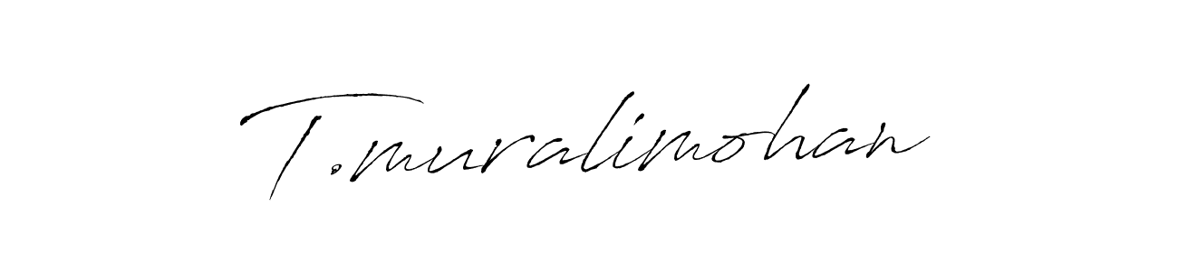 This is the best signature style for the T.muralimohan name. Also you like these signature font (Antro_Vectra). Mix name signature. T.muralimohan signature style 6 images and pictures png