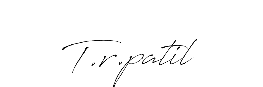 Antro_Vectra is a professional signature style that is perfect for those who want to add a touch of class to their signature. It is also a great choice for those who want to make their signature more unique. Get T.r.patil name to fancy signature for free. T.r.patil signature style 6 images and pictures png