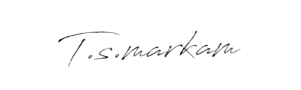 Antro_Vectra is a professional signature style that is perfect for those who want to add a touch of class to their signature. It is also a great choice for those who want to make their signature more unique. Get T.s.markam name to fancy signature for free. T.s.markam signature style 6 images and pictures png