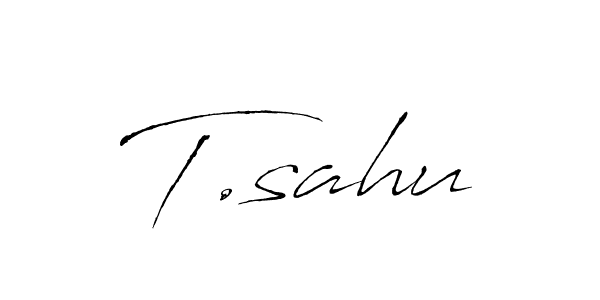 Make a beautiful signature design for name T.sahu. With this signature (Antro_Vectra) style, you can create a handwritten signature for free. T.sahu signature style 6 images and pictures png