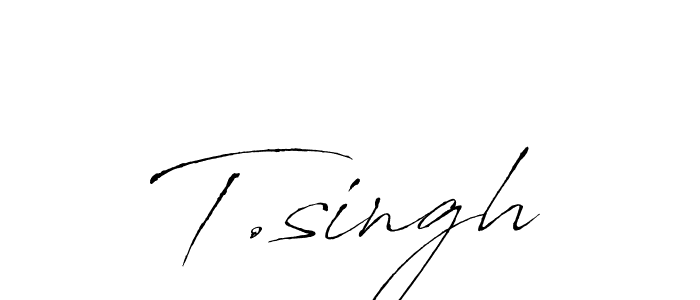 The best way (Antro_Vectra) to make a short signature is to pick only two or three words in your name. The name T.singh include a total of six letters. For converting this name. T.singh signature style 6 images and pictures png