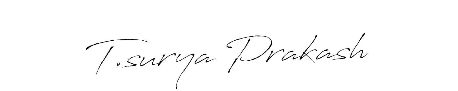 Make a beautiful signature design for name T.surya Prakash. With this signature (Antro_Vectra) style, you can create a handwritten signature for free. T.surya Prakash signature style 6 images and pictures png