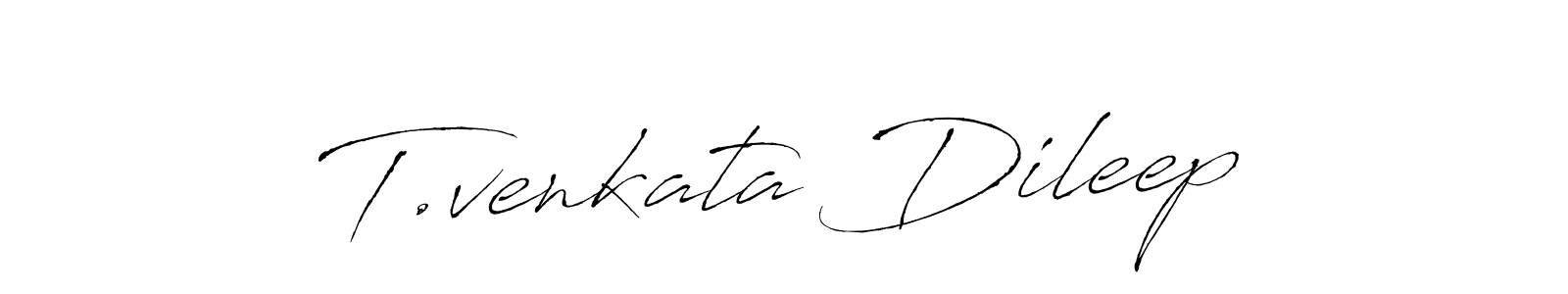 How to make T.venkata Dileep name signature. Use Antro_Vectra style for creating short signs online. This is the latest handwritten sign. T.venkata Dileep signature style 6 images and pictures png