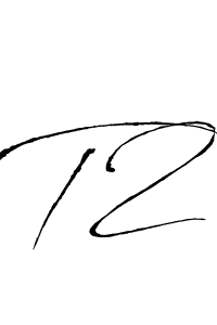 Make a beautiful signature design for name T2. With this signature (Antro_Vectra) style, you can create a handwritten signature for free. T2 signature style 6 images and pictures png