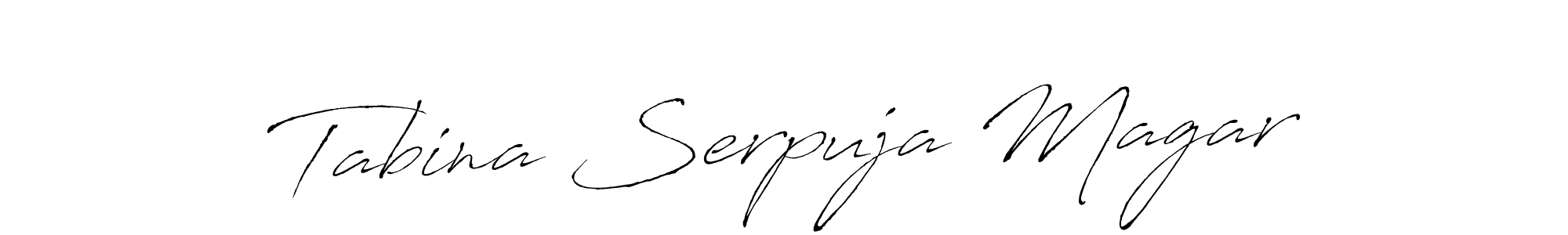 Make a beautiful signature design for name Tabina Serpuja Magar. With this signature (Antro_Vectra) style, you can create a handwritten signature for free. Tabina Serpuja Magar signature style 6 images and pictures png