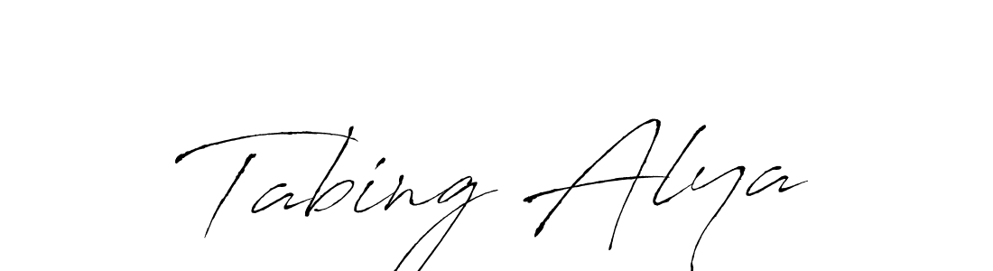 How to make Tabing Alya signature? Antro_Vectra is a professional autograph style. Create handwritten signature for Tabing Alya name. Tabing Alya signature style 6 images and pictures png