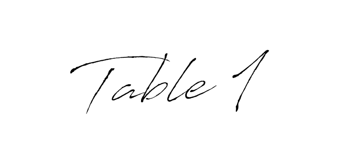 How to make Table 1 name signature. Use Antro_Vectra style for creating short signs online. This is the latest handwritten sign. Table 1 signature style 6 images and pictures png