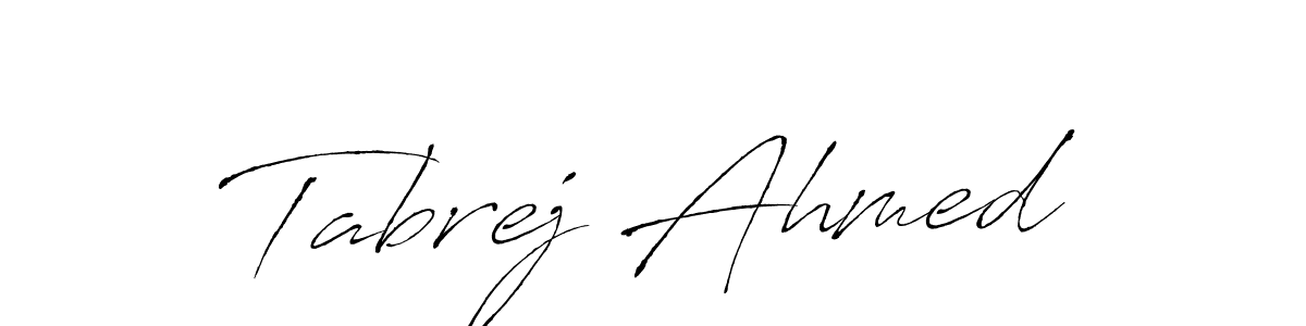 How to make Tabrej Ahmed name signature. Use Antro_Vectra style for creating short signs online. This is the latest handwritten sign. Tabrej Ahmed signature style 6 images and pictures png