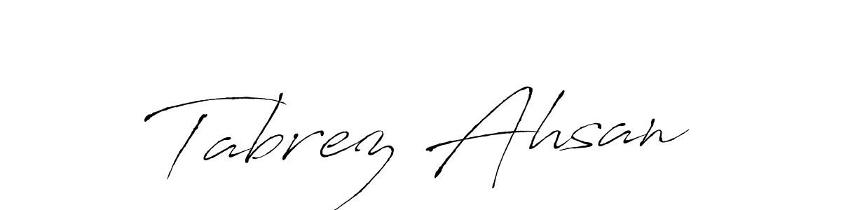 The best way (Antro_Vectra) to make a short signature is to pick only two or three words in your name. The name Tabrez Ahsan include a total of six letters. For converting this name. Tabrez Ahsan signature style 6 images and pictures png