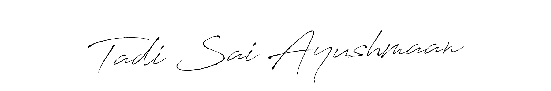You can use this online signature creator to create a handwritten signature for the name Tadi Sai Ayushmaan. This is the best online autograph maker. Tadi Sai Ayushmaan signature style 6 images and pictures png
