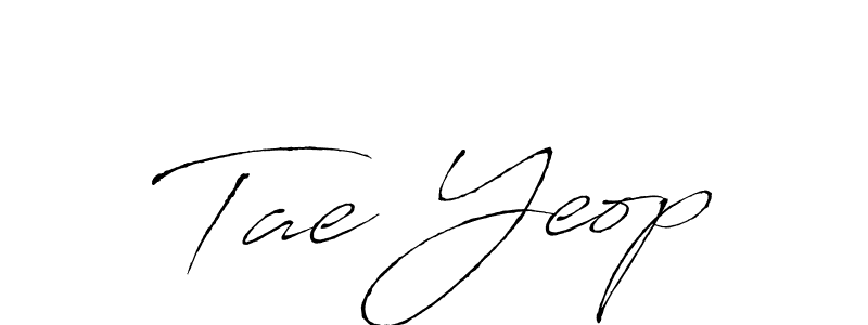 How to make Tae Yeop name signature. Use Antro_Vectra style for creating short signs online. This is the latest handwritten sign. Tae Yeop signature style 6 images and pictures png