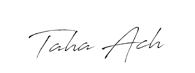 Make a beautiful signature design for name Taha Ach. With this signature (Antro_Vectra) style, you can create a handwritten signature for free. Taha Ach signature style 6 images and pictures png