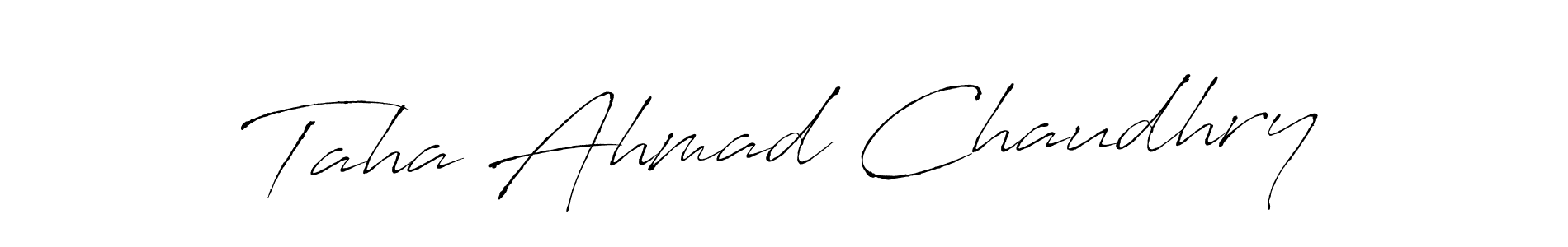How to make Taha Ahmad Chaudhry signature? Antro_Vectra is a professional autograph style. Create handwritten signature for Taha Ahmad Chaudhry name. Taha Ahmad Chaudhry signature style 6 images and pictures png