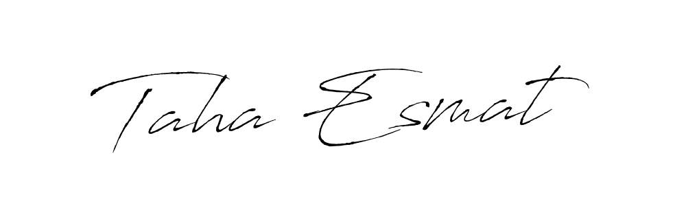 The best way (Antro_Vectra) to make a short signature is to pick only two or three words in your name. The name Taha Esmat include a total of six letters. For converting this name. Taha Esmat signature style 6 images and pictures png