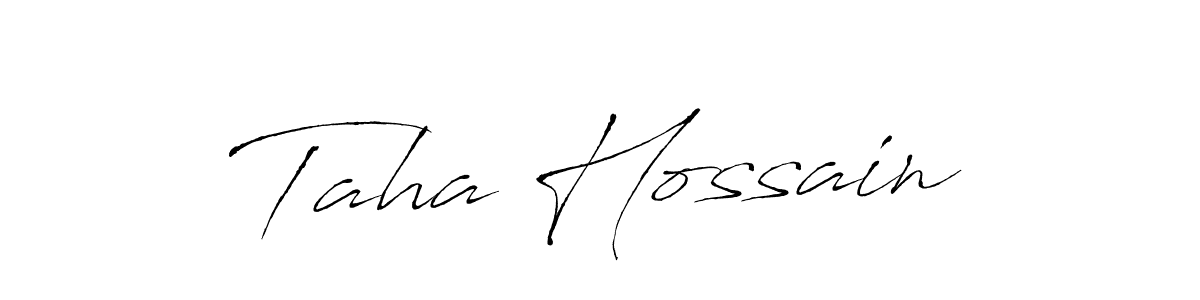 Design your own signature with our free online signature maker. With this signature software, you can create a handwritten (Antro_Vectra) signature for name Taha Hossain. Taha Hossain signature style 6 images and pictures png