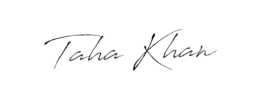 Taha Khan stylish signature style. Best Handwritten Sign (Antro_Vectra) for my name. Handwritten Signature Collection Ideas for my name Taha Khan. Taha Khan signature style 6 images and pictures png