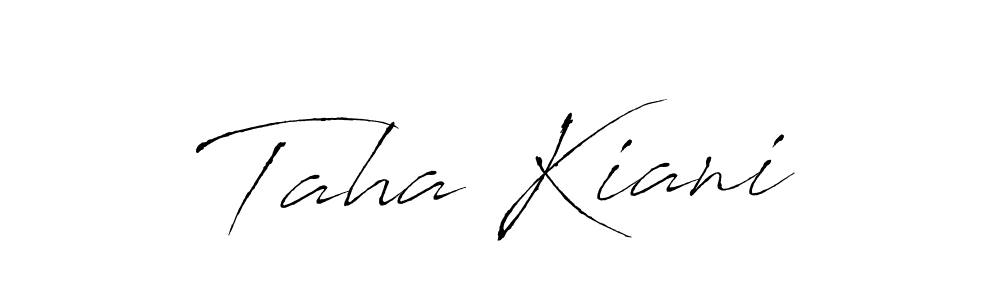 Make a beautiful signature design for name Taha Kiani. With this signature (Antro_Vectra) style, you can create a handwritten signature for free. Taha Kiani signature style 6 images and pictures png