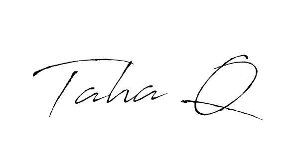 Use a signature maker to create a handwritten signature online. With this signature software, you can design (Antro_Vectra) your own signature for name Taha Q. Taha Q signature style 6 images and pictures png