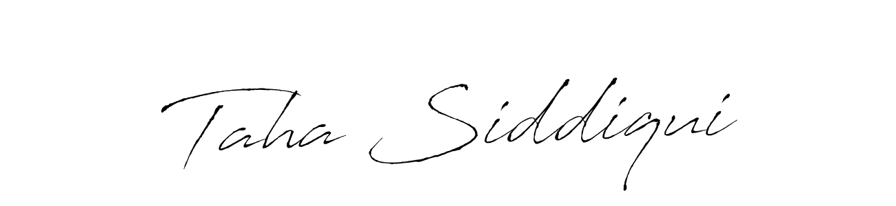 Make a beautiful signature design for name Taha Siddiqui. With this signature (Antro_Vectra) style, you can create a handwritten signature for free. Taha Siddiqui signature style 6 images and pictures png