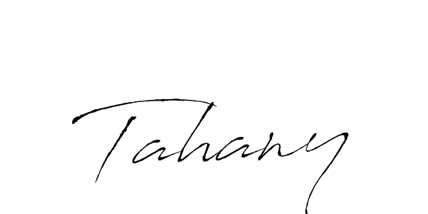 Use a signature maker to create a handwritten signature online. With this signature software, you can design (Antro_Vectra) your own signature for name Tahany. Tahany signature style 6 images and pictures png