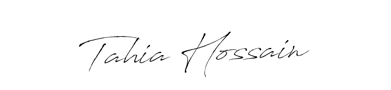 Create a beautiful signature design for name Tahia Hossain. With this signature (Antro_Vectra) fonts, you can make a handwritten signature for free. Tahia Hossain signature style 6 images and pictures png