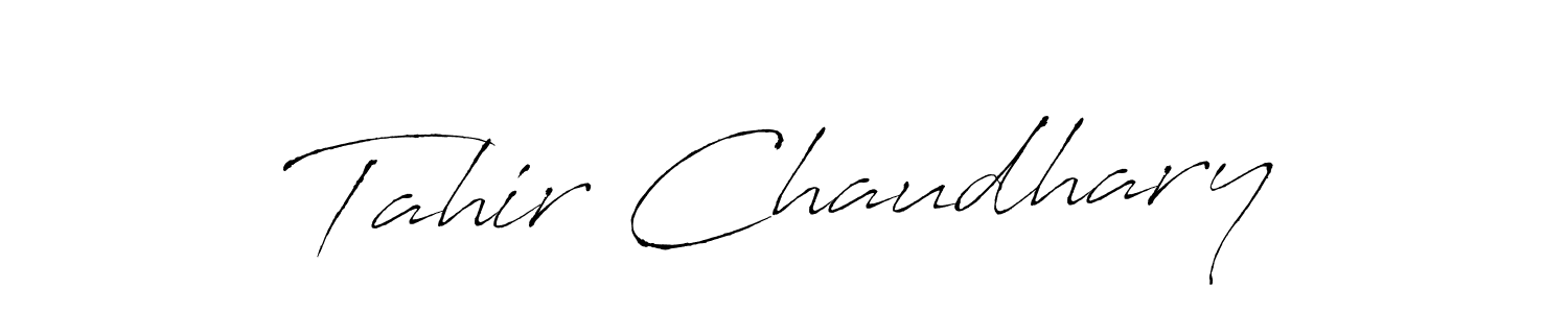 Design your own signature with our free online signature maker. With this signature software, you can create a handwritten (Antro_Vectra) signature for name Tahir Chaudhary. Tahir Chaudhary signature style 6 images and pictures png