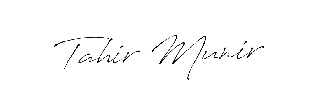 Use a signature maker to create a handwritten signature online. With this signature software, you can design (Antro_Vectra) your own signature for name Tahir Munir. Tahir Munir signature style 6 images and pictures png