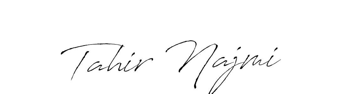 How to make Tahir Najmi name signature. Use Antro_Vectra style for creating short signs online. This is the latest handwritten sign. Tahir Najmi signature style 6 images and pictures png