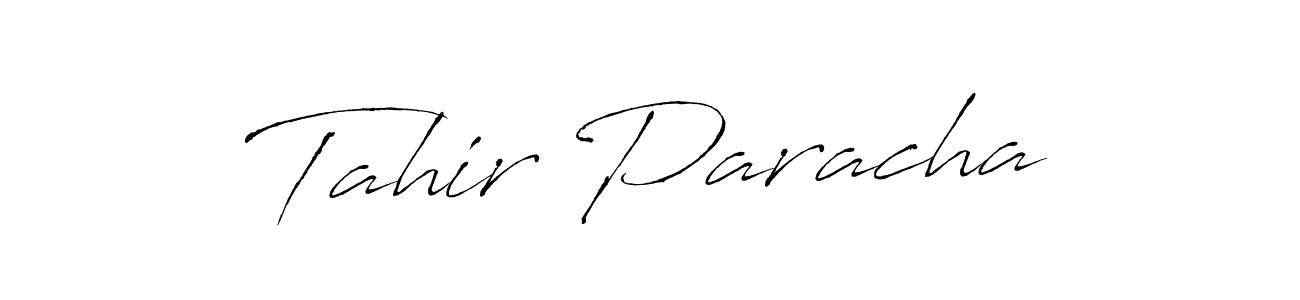 You should practise on your own different ways (Antro_Vectra) to write your name (Tahir Paracha) in signature. don't let someone else do it for you. Tahir Paracha signature style 6 images and pictures png