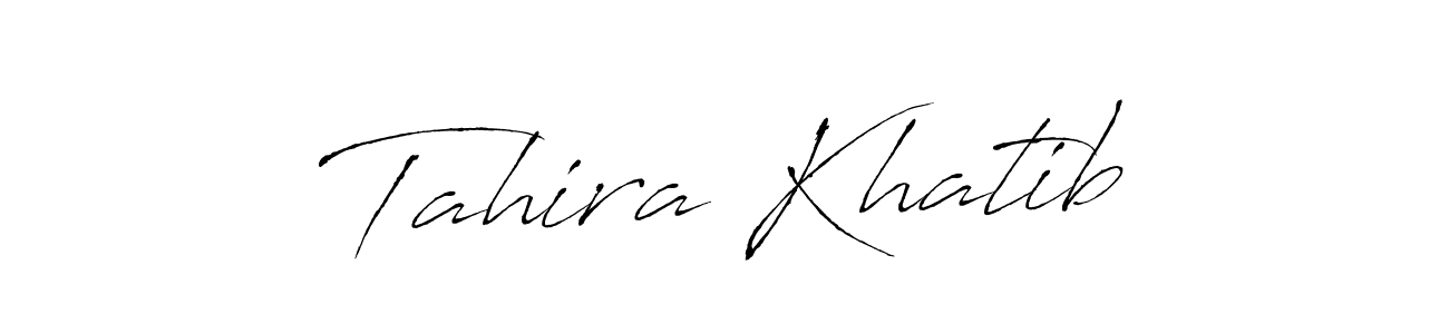 You should practise on your own different ways (Antro_Vectra) to write your name (Tahira Khatib) in signature. don't let someone else do it for you. Tahira Khatib signature style 6 images and pictures png