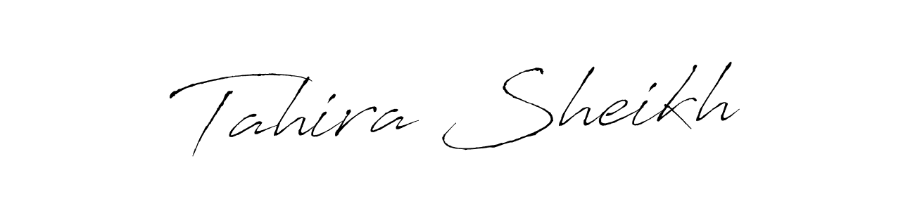 Create a beautiful signature design for name Tahira Sheikh. With this signature (Antro_Vectra) fonts, you can make a handwritten signature for free. Tahira Sheikh signature style 6 images and pictures png