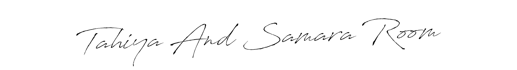 You should practise on your own different ways (Antro_Vectra) to write your name (Tahiya And Samara Room) in signature. don't let someone else do it for you. Tahiya And Samara Room signature style 6 images and pictures png