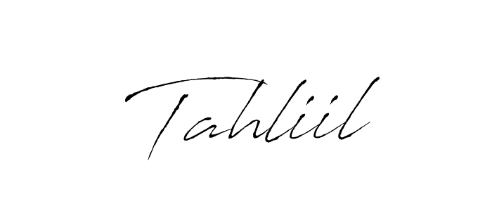 Tahliil stylish signature style. Best Handwritten Sign (Antro_Vectra) for my name. Handwritten Signature Collection Ideas for my name Tahliil. Tahliil signature style 6 images and pictures png