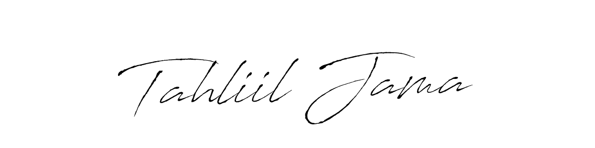 Use a signature maker to create a handwritten signature online. With this signature software, you can design (Antro_Vectra) your own signature for name Tahliil Jama. Tahliil Jama signature style 6 images and pictures png