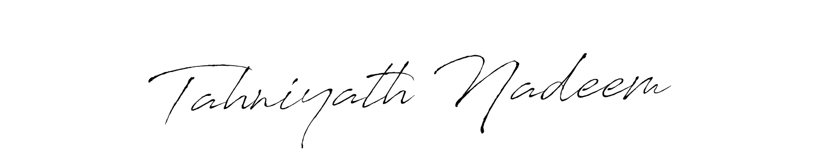 It looks lik you need a new signature style for name Tahniyath Nadeem. Design unique handwritten (Antro_Vectra) signature with our free signature maker in just a few clicks. Tahniyath Nadeem signature style 6 images and pictures png