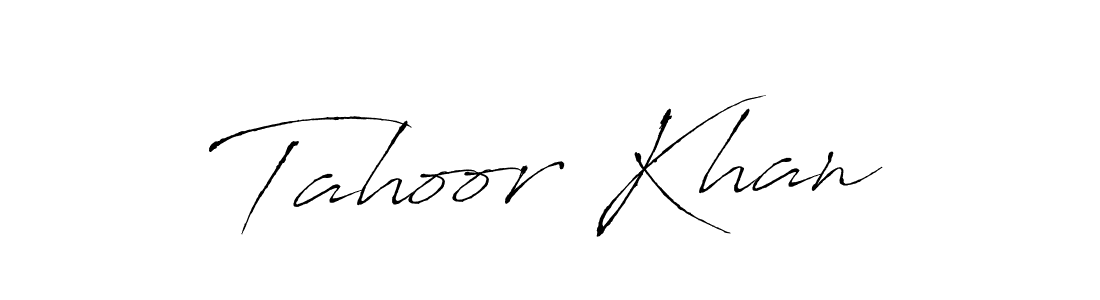 How to make Tahoor Khan name signature. Use Antro_Vectra style for creating short signs online. This is the latest handwritten sign. Tahoor Khan signature style 6 images and pictures png