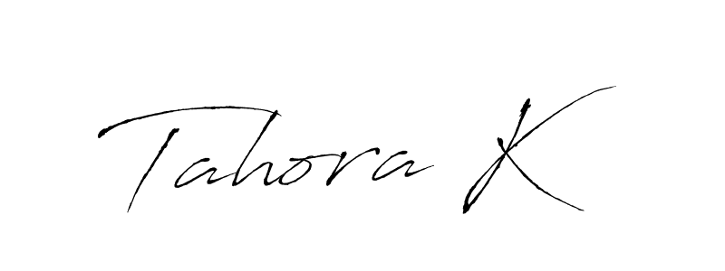 How to make Tahora K signature? Antro_Vectra is a professional autograph style. Create handwritten signature for Tahora K name. Tahora K signature style 6 images and pictures png