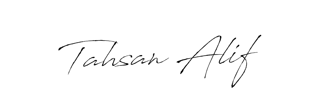 Design your own signature with our free online signature maker. With this signature software, you can create a handwritten (Antro_Vectra) signature for name Tahsan Alif. Tahsan Alif signature style 6 images and pictures png