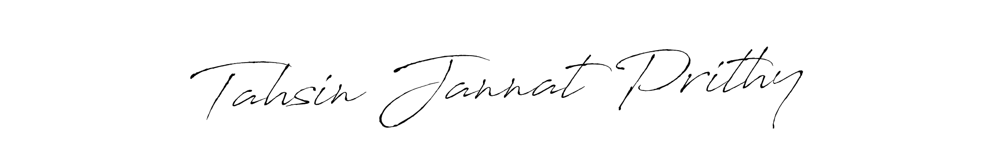 Create a beautiful signature design for name Tahsin Jannat Prithy. With this signature (Antro_Vectra) fonts, you can make a handwritten signature for free. Tahsin Jannat Prithy signature style 6 images and pictures png