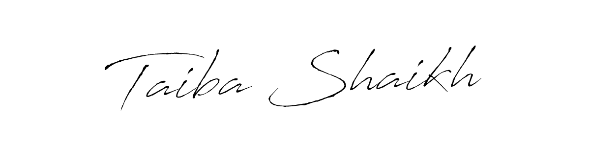 How to make Taiba Shaikh name signature. Use Antro_Vectra style for creating short signs online. This is the latest handwritten sign. Taiba Shaikh signature style 6 images and pictures png