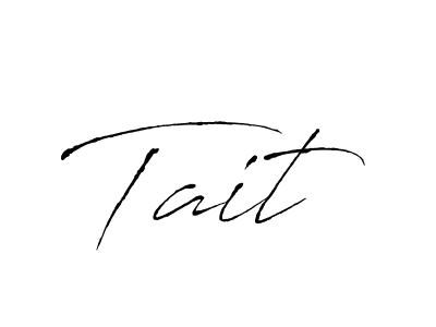 Use a signature maker to create a handwritten signature online. With this signature software, you can design (Antro_Vectra) your own signature for name Tait. Tait signature style 6 images and pictures png