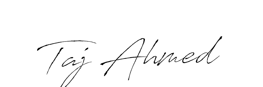 Make a beautiful signature design for name Taj Ahmed. With this signature (Antro_Vectra) style, you can create a handwritten signature for free. Taj Ahmed signature style 6 images and pictures png