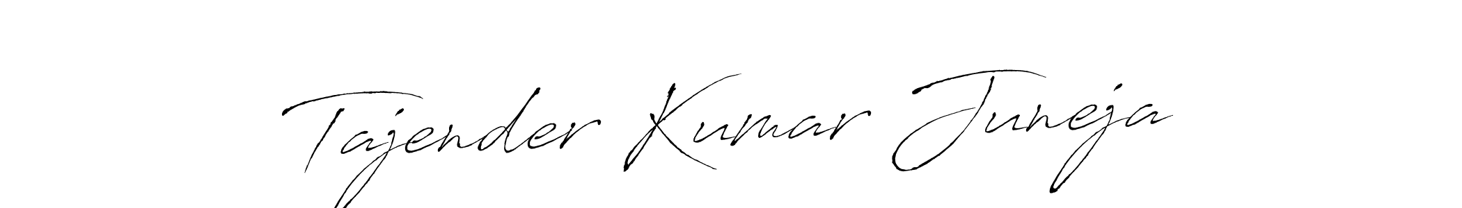 How to make Tajender Kumar Juneja name signature. Use Antro_Vectra style for creating short signs online. This is the latest handwritten sign. Tajender Kumar Juneja signature style 6 images and pictures png