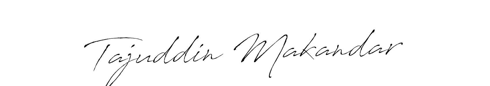 Make a beautiful signature design for name Tajuddin Makandar. With this signature (Antro_Vectra) style, you can create a handwritten signature for free. Tajuddin Makandar signature style 6 images and pictures png