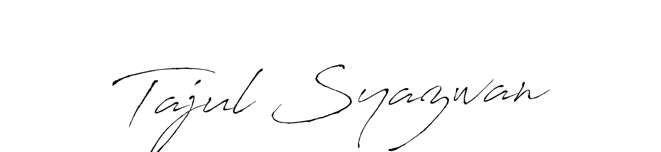 How to make Tajul Syazwan name signature. Use Antro_Vectra style for creating short signs online. This is the latest handwritten sign. Tajul Syazwan signature style 6 images and pictures png