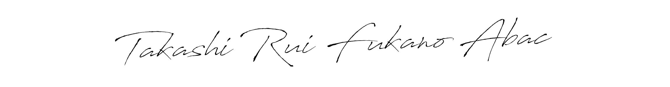 How to make Takashi Rui Fukano Abac name signature. Use Antro_Vectra style for creating short signs online. This is the latest handwritten sign. Takashi Rui Fukano Abac signature style 6 images and pictures png