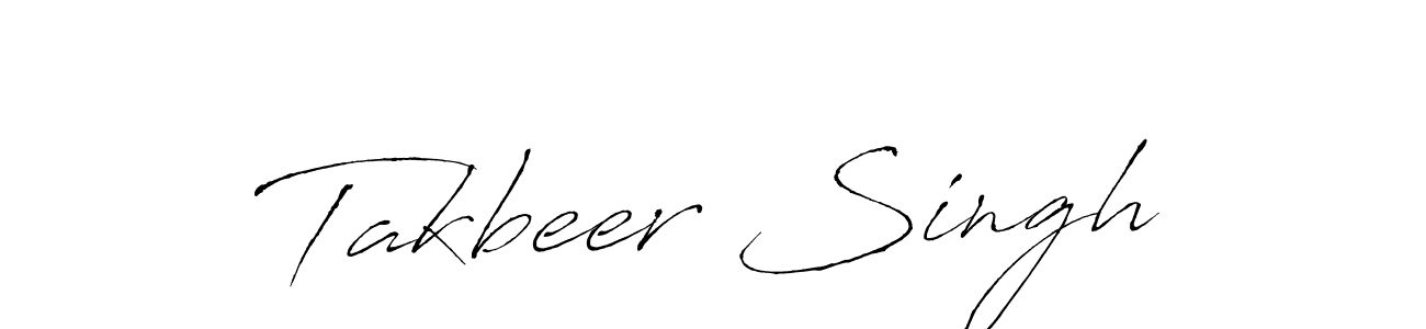 Create a beautiful signature design for name Takbeer Singh. With this signature (Antro_Vectra) fonts, you can make a handwritten signature for free. Takbeer Singh signature style 6 images and pictures png