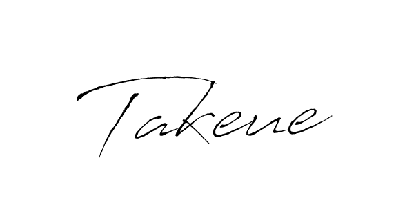 Use a signature maker to create a handwritten signature online. With this signature software, you can design (Antro_Vectra) your own signature for name Takeue. Takeue signature style 6 images and pictures png